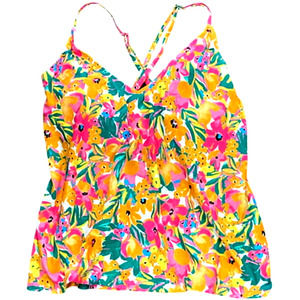 Anne Cole LTD Edition XS Swim Pullover Triangle Tankini Top (Sunshine Floral)